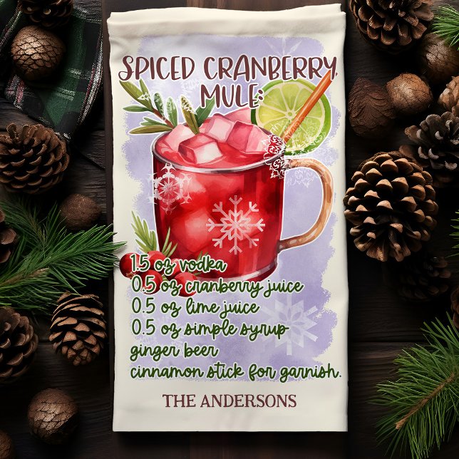 Linge De Cuisine Recette de cocktail de Noël au Mule aux canneberge (Créateur téléchargé)