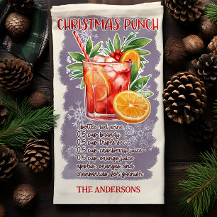 Linge De Cuisine Recette de cocktail de Noël personnalisée Punch