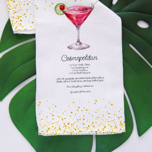 Linge De Cuisine Recette de cocktail personnalisé Cosmopolitan aqua