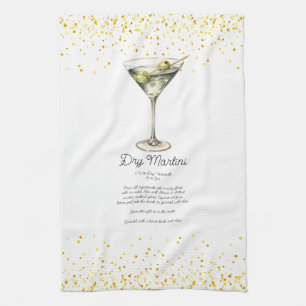 Linge De Cuisine Recette de cocktail personnalisée Watercolor Dry M