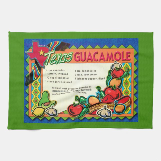 Linge De Cuisine Recette de guacamole du Texas (Horizontal)