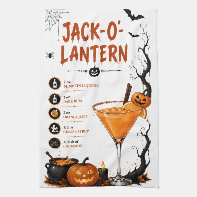 Linge De Cuisine Recette de Jack O Lantern Halloween (Vertical)