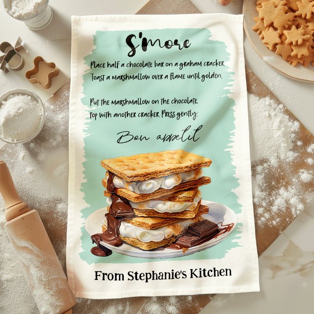 Linge De Cuisine Recette de S'more Personnalisée (Créateur téléchargé)