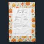 Linge De Cuisine Recette famille Heirloom Halloween Motif<br><div class="desc">Gardez la serviette à thé de la recette familiale. Partagez la recette de chili de l'oncle Jim ou le plat de casserole de la grande tante Aggie, qui a toujours été le plat préféré de grâces. Un design modèle élégant et simple peut être facilement ajusté pour partager vos recettes familiales...</div>