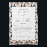 Linge De Cuisine Recette famille Hirloom Mountain Trees<br><div class="desc">Gardez la serviette à thé de la recette familiale. Partagez la recette de chili de l'oncle Jim ou le plat de casserole de la grande tante Aggie, qui a toujours été le plat préféré de grâces. Un design modèle élégant et simple peut être facilement ajusté pour partager vos recettes familiales...</div>