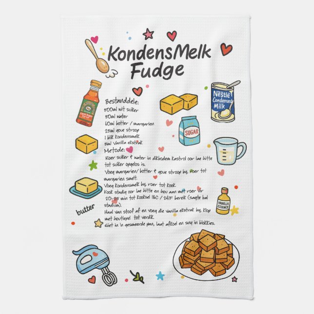 Linge De Cuisine Recette illustrée Fudge traditionnelle (Vertical)