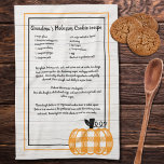 Linge De Cuisine Recette keepsaké automne plaid orange citrouille b<br><div class="desc">Entrez votre propre recette ou gardez la recette de biscuits de grand-mère. Créez votre propre Recette de conservation Cookies de Noël rouge vert plaid. Nos produits personnalisés sont de grands cadeaux pour n'importe quelle raison.</div>