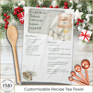 Linge De Cuisine Recettes de grand-mère Cookies d'avoine Cadeau per