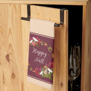 Linge De Cuisine Récolte automnale avec texte personnalisable cuisi