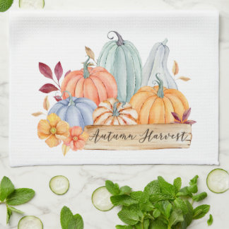 Linge De Cuisine Récolte d'automne de citrouilles vertes