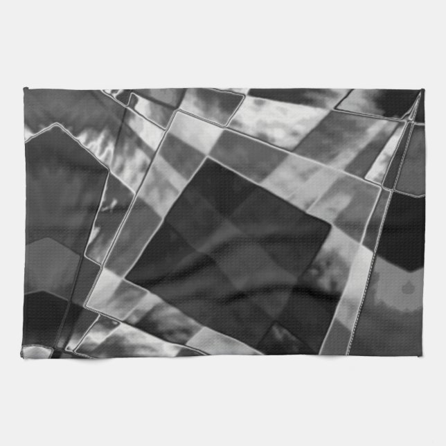 Linge De Cuisine rectangles inclinés ou étirés, gris foncé (Horizontal)