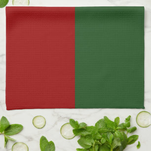 Linge De Cuisine Rectangles rouge et vert