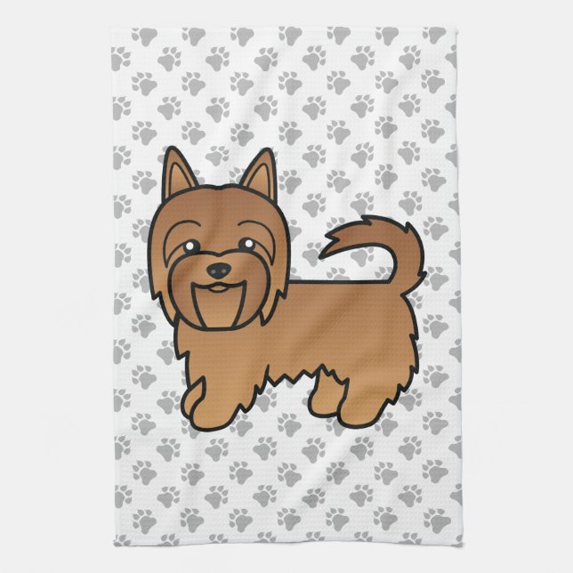 Linge De Cuisine Red Australian Terrier mignon chien de dessin (Vertical)