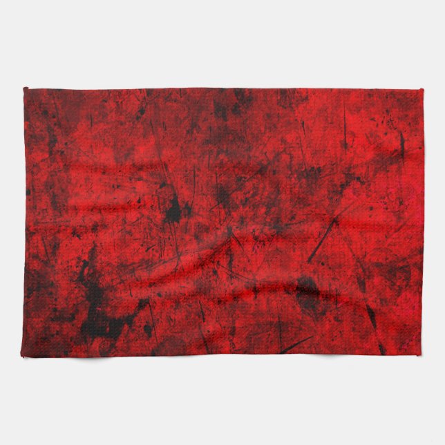 Linge De Cuisine Red Black grunge art graphique numérique abstrait (Horizontal)