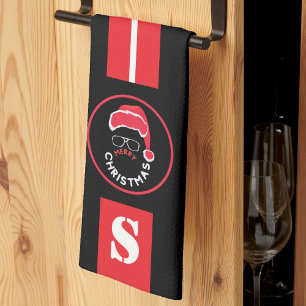 Linge De Cuisine Red Black Noël