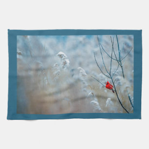 Linge De Cuisine Red Cardinal dans Winter Nature Photo de Christmas