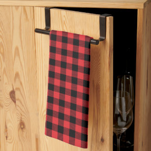 Linge De Cuisine Red Flannel Buffalo Check Motif