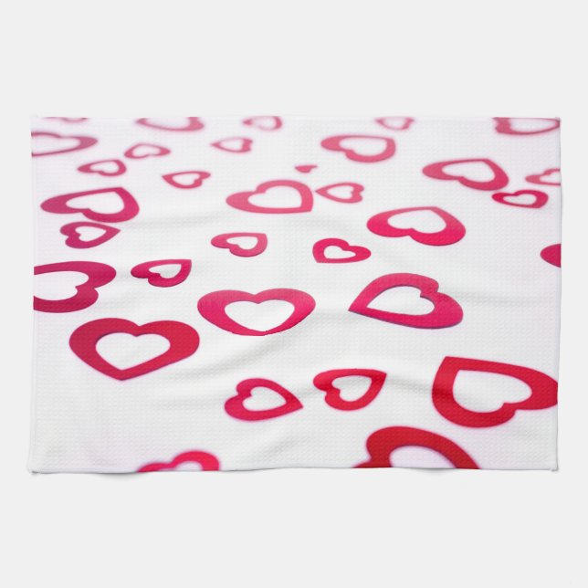 Linge De Cuisine Red hearts (Horizontal)