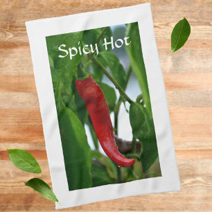 Linge De Cuisine Red Hot Chili Pepper Spicy Hot Personnalisable