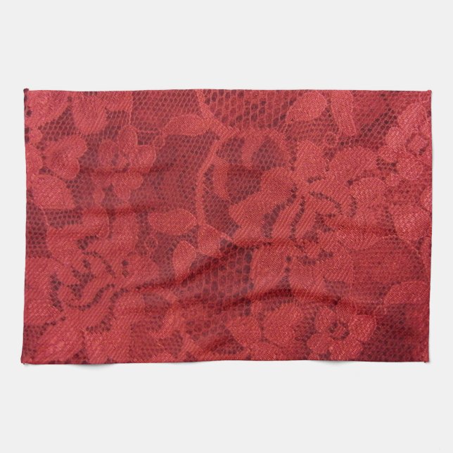 Linge De Cuisine Red Lace (Horizontal)