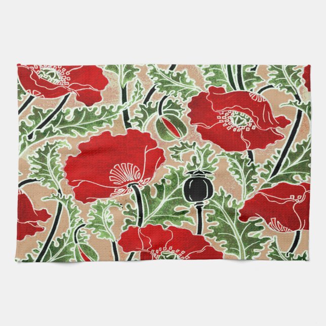 Linge De Cuisine Red Poppy (Horizontal)