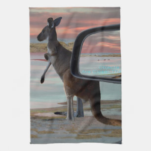 Linge De Cuisine "Reflets de la nature : un kangourou sur la plage