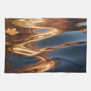 Linge De Cuisine Reflets des feuilles d'automne Aquarelle