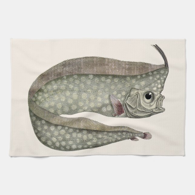 Linge De Cuisine Régalec cresté Poisson, Vieille Vie Marine Aquatiq (Horizontal)