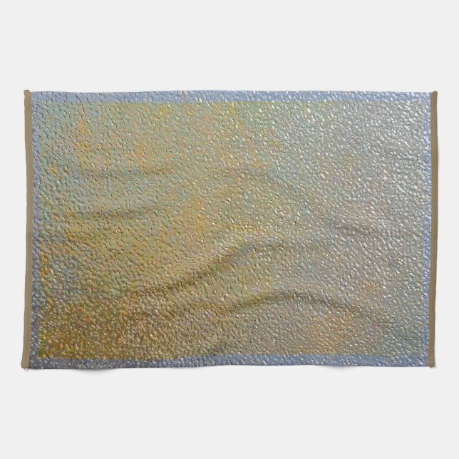 Linge De Cuisine Regard argenté | de motif de texture en métal d'or (Horizontal)