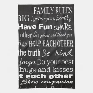 Linge De Cuisine Règles de famille Nom Cuisine personnelle Serviett