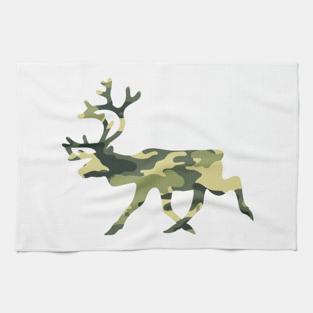Linge De Cuisine Reindeer / Caribou Woodland Camouflage / Camo (Horizontal)