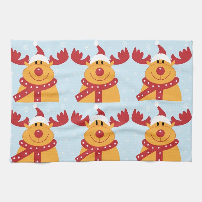 Linge De Cuisine Reinder de Noël (Horizontal)