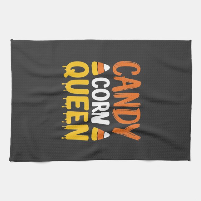 Linge De Cuisine Reine Candy Corn Graphique Halloween_1 (Horizontal)