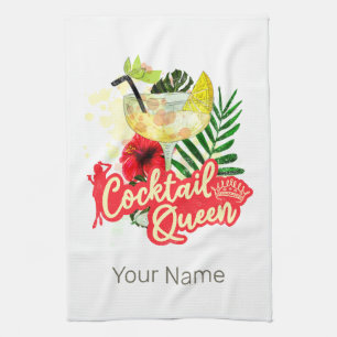 Linge De Cuisine Reine de Cocktail Vintage Poule Fête de Fiançaille