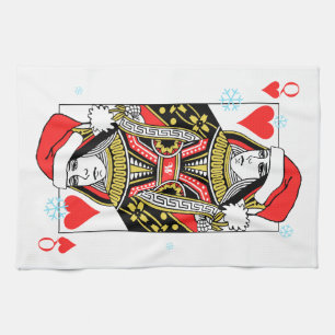 Linge De Cuisine Reine de Joyeux Noël des coeurs