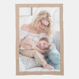 Linge De Cuisine Remplacez Par Votre Photo, Bordure Tan