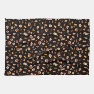 Linge De Cuisine Renard boisé Automne Thème Sombre