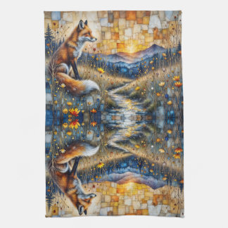 Linge De Cuisine Renard dans une prairie fleurie