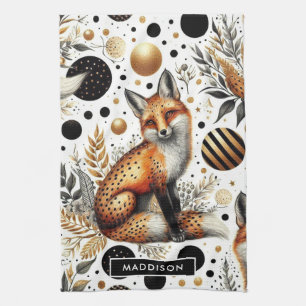 Linge De Cuisine Renard mignon et points sans couture