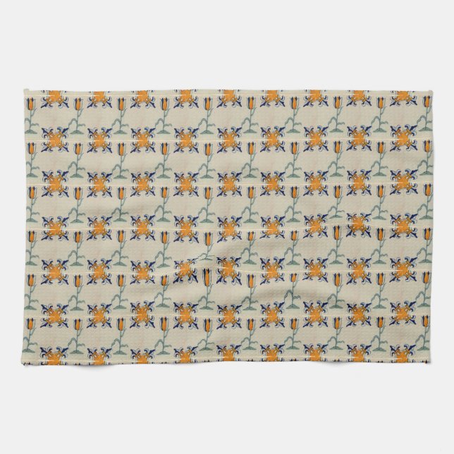 Linge De Cuisine Repro Tulipe jaune traditionnelle Delft Tile (Horizontal)