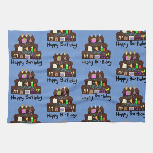 Linge De Cuisine Réseau neuronal d'anniversaire geek (Horizontal)