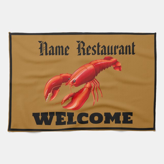 Linge De Cuisine Restaurant de langouste de crabe rouge Welcome Sho (Horizontal)