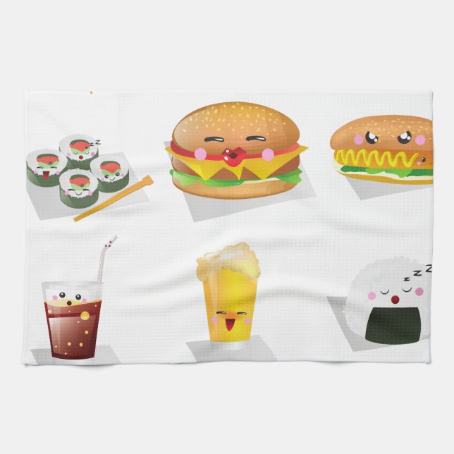 Linge De Cuisine restauration rapide kawaii (Horizontal)