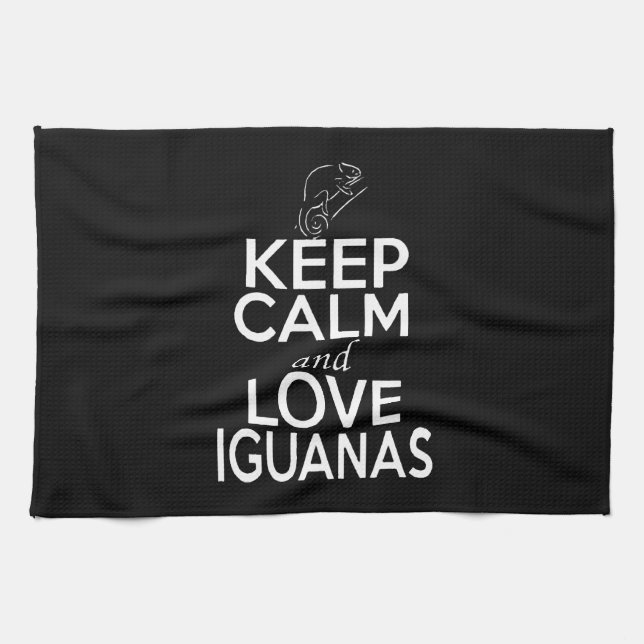 Linge De Cuisine Restez calme et aimez les Iguanas (Horizontal)