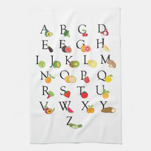 Linge De Cuisine Retraite de l'enseignant A à Z Alphabet de Veg Fru