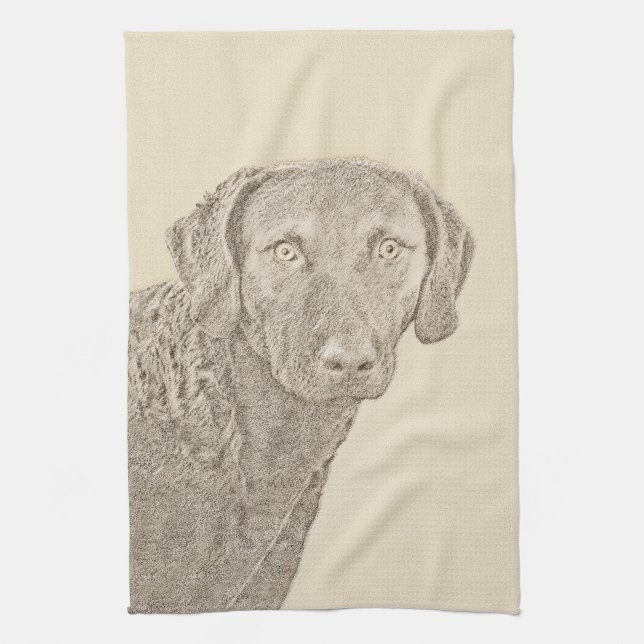 Linge De Cuisine Retriever de Chesapeake Bay Peinture originale de  (Vertical)
