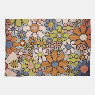 Linge De Cuisine Retro 60s les années 70 Super motif floral