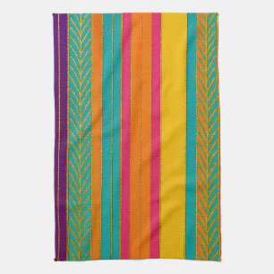 Linge De Cuisine Retro 60s MOD Bright Stripes