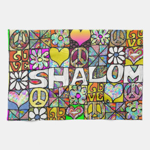 Linge De Cuisine Rétro 60s Psychédélique Shalom AMOUR
