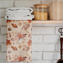 Retro automne fleuri élégant nom de famille person